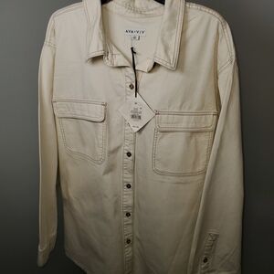 Ava & Viv Cream Button-Up Shirt